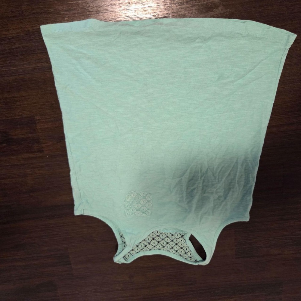 Green Soda Girls XL 14/16 Mint Green Crochet Lace Racerback Tank Top Pocket Tee
